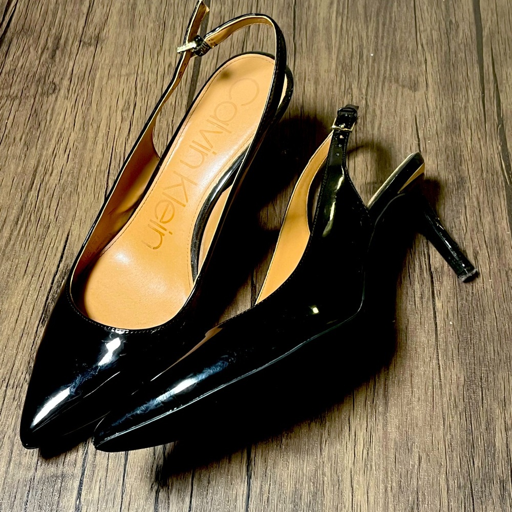 Women’s Calvin Klein black patent leather size 9
